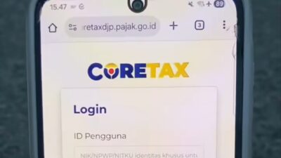 Ilustrasi pengguna login untuk melakukan membuat registrasi membuat NPWP online